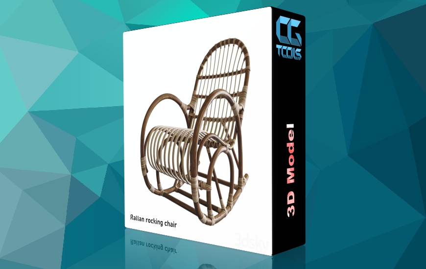 مدل سه بعدی صندلی گهواره ای حصیری